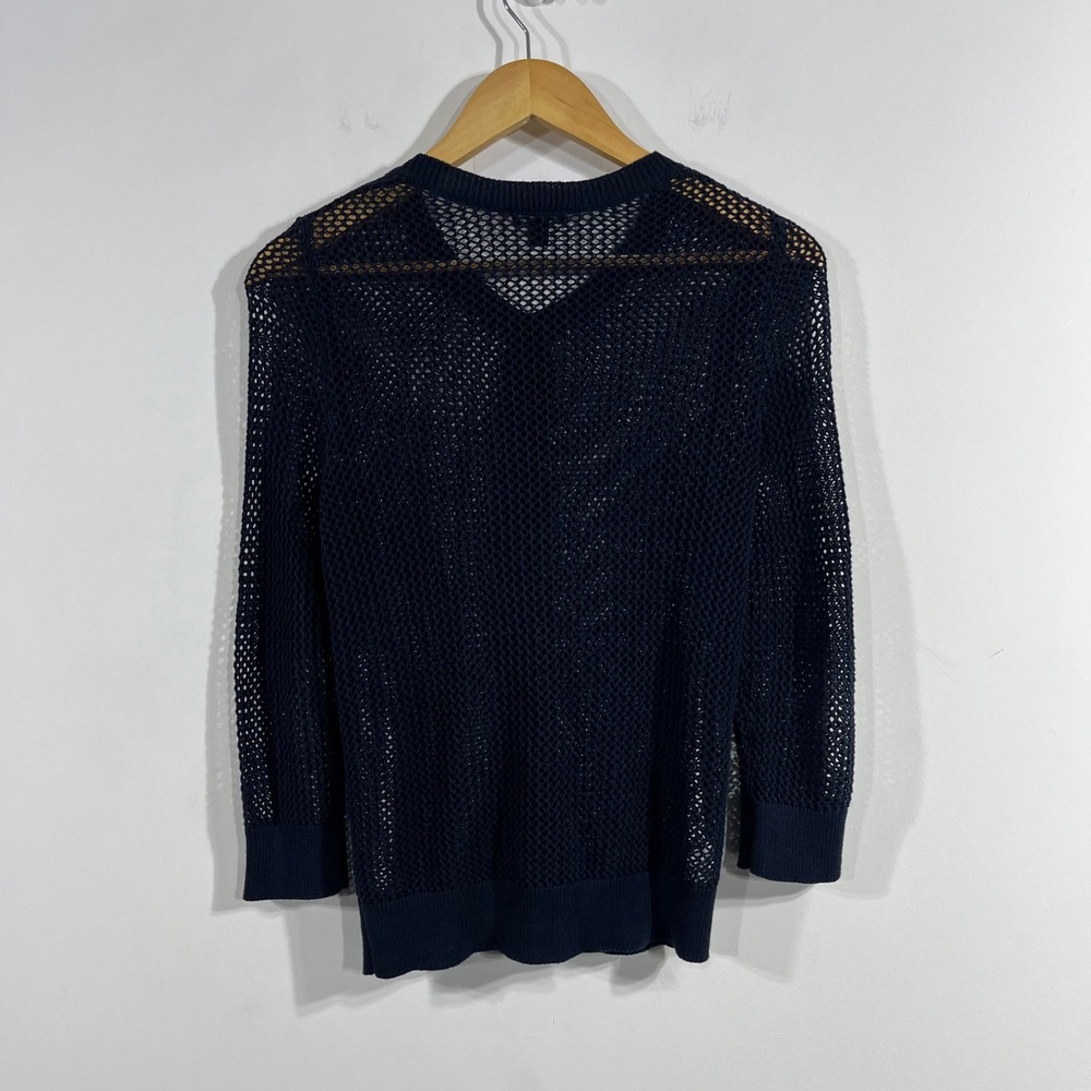 Ann Taylor Old Money Preppy Open Knit Cardigan Sweater Women XS Coastal Nautical